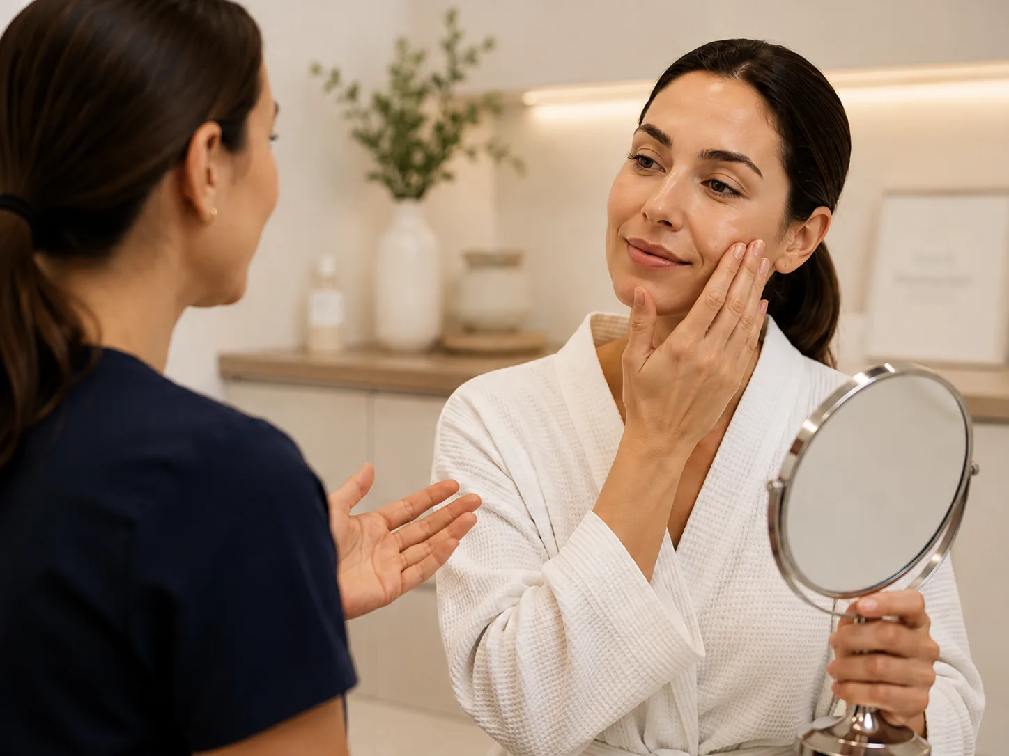 Client discussing a personalized skincare plan